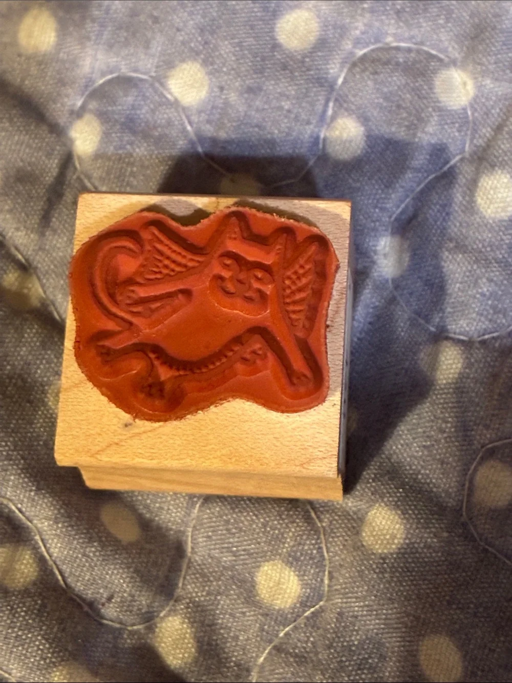 Wood Block Cat Stamps set of 4 - Claudia Rose, Stamp Happy, Fruit Basket Upset